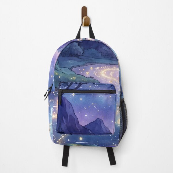 Item preview, Stardust River Moonlit Night Landscape Art designed and sold by Glitchart66.