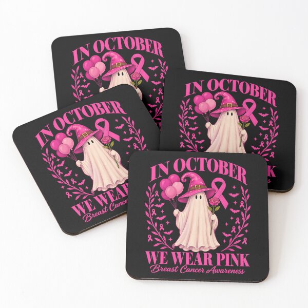 Item preview, In October We Wear Pink Halloween Ghost designed and sold by VioletNance.