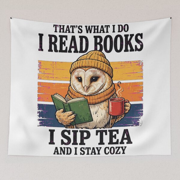 Item preview, That's What I Do Owl Reads Books Sips Tea Cozy designed and sold by Yellowriversss.