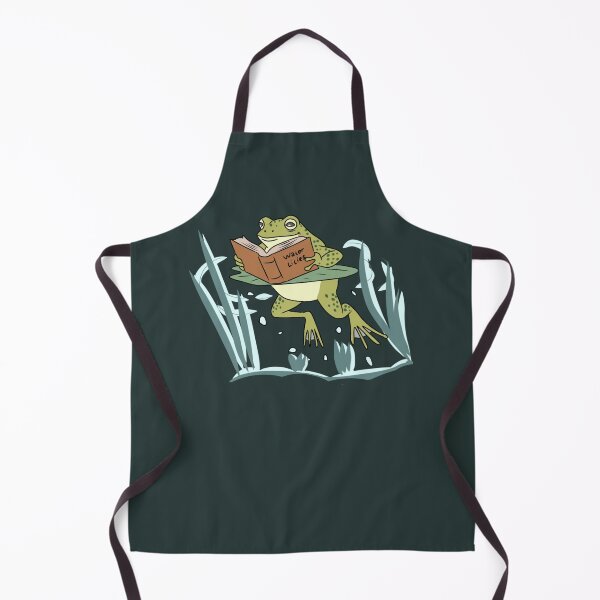 Item preview, Frog Reading Water Lilies Book Goblincore Aesthetic Art  designed and sold by LeshanArt.