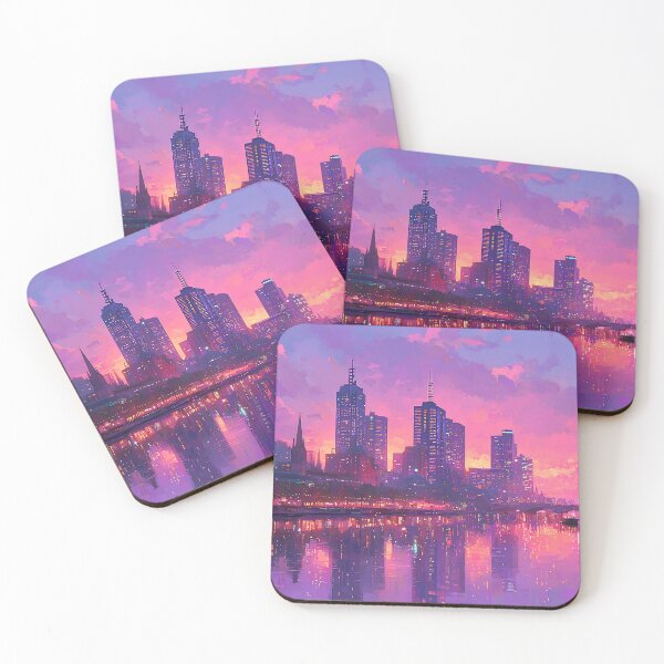 Item preview, Melbourne Yarra River Cityscape Landscape Art designed and sold by Glitchart66.