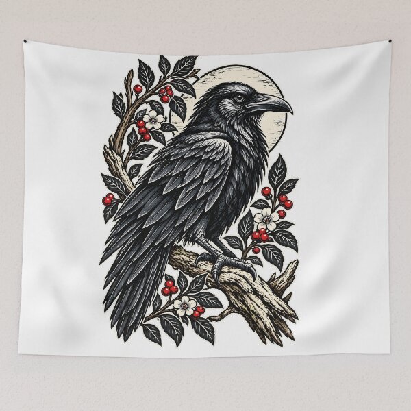 Item preview, Raven Lino Print designed and sold by TOMSZE.