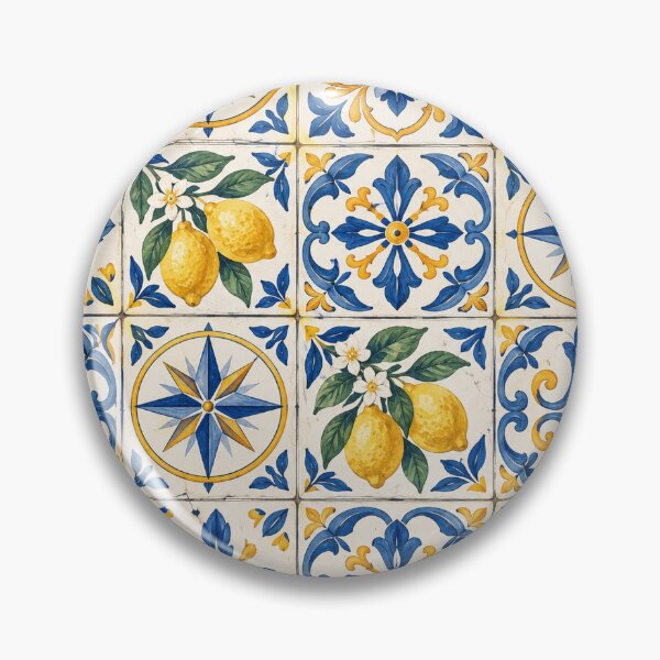 Item preview, Mediterranean Lemon & Blue Tile designed and sold by CJJRCollections.