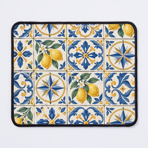 Item preview, Mediterranean Lemon & Blue Tile designed and sold by CJJRCollections.