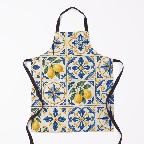 Item preview, Mediterranean Lemon & Blue Tile designed and sold by CJJRCollections.