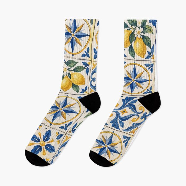 Item preview, Mediterranean Lemon & Blue Tile designed and sold by CJJRCollections.