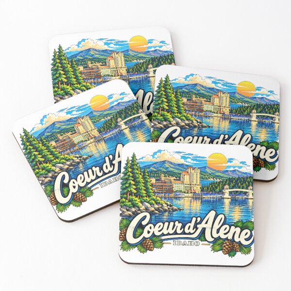 Item preview, Hand Drawn Coeur d'Alene Idaho Travel Souvenir Landmark Gift designed and sold by MichaeIRellov.