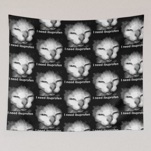 Item preview, I Need Ibuprofen Funny Vintage Graphic Cat designed and sold by carmella-eppers.