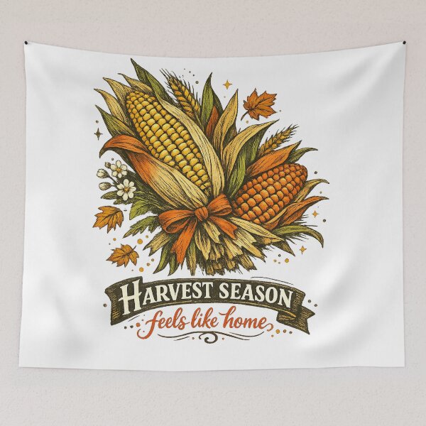Item preview, Harvest Season Feels Like Home Vintage Corn Autumn Farmhouse Fall Art designed and sold by inkoutninja.