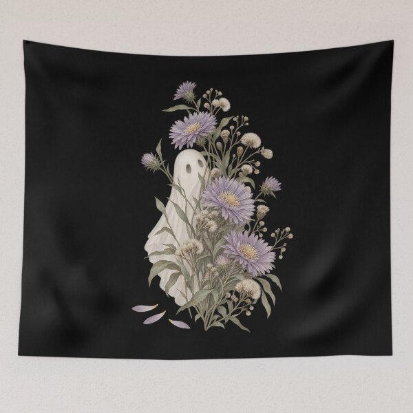 Item preview, Aster Veil Spirit Botanical Halloween Art  designed and sold by PhylonBoxx.
