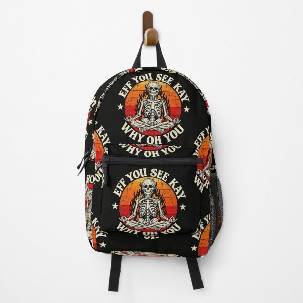 Item preview, Eff You See Kay Meditating Skeleton Sarcastic Yoga Flame Design designed and sold by DevilMayCrySh.