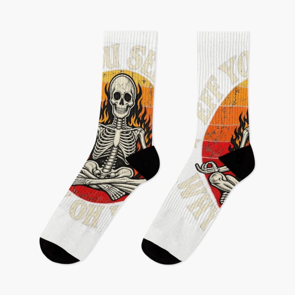 Item preview, Eff You See Kay Meditating Skeleton Sarcastic Yoga Flame Design designed and sold by DevilMayCrySh.