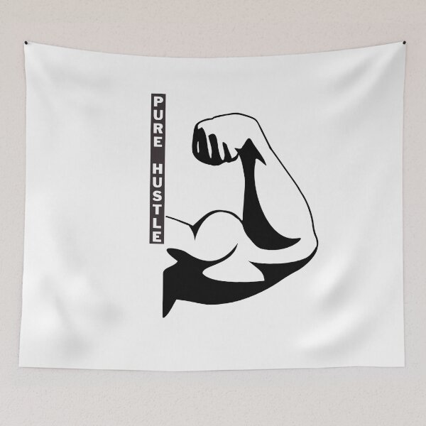 Item preview, • Vertical Pure Hustle Gym Bicep Fitness Art designed and sold by Azmatdesigner.