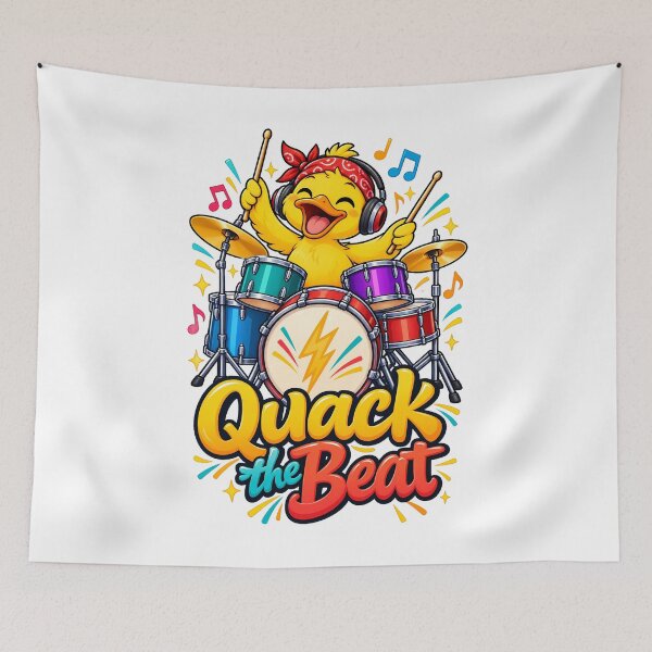 Item preview, Funny Duck Drummer – Quack the Beat Music Gift designed and sold by Isliath.