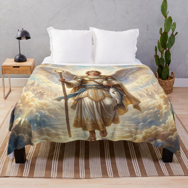 Item preview, Heavenly Portrait of Archangel Raphael and Tobit’s Fish designed and sold by Solomon-Ent-144.