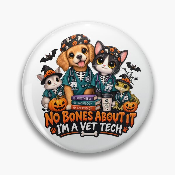 Item preview, No Bones About It I’m a Vet Tech – Funny Halloween Veterinary Gift designed and sold by Bettybee00.