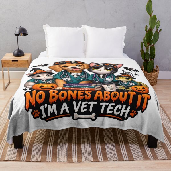 Item preview, No Bones About It I’m a Vet Tech – Funny Halloween Veterinary Gift designed and sold by Bettybee00.