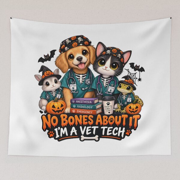 Item preview, No Bones About It I’m a Vet Tech – Funny Halloween Veterinary Gift designed and sold by Bettybee00.