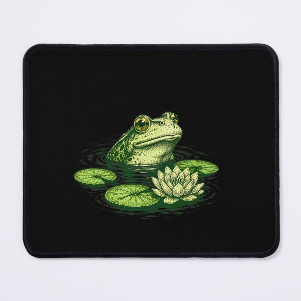 Item preview, Vintage Frog Pond Nature Illustration Frog Lover Botanical Water Lily designed and sold by BuncoHearas.