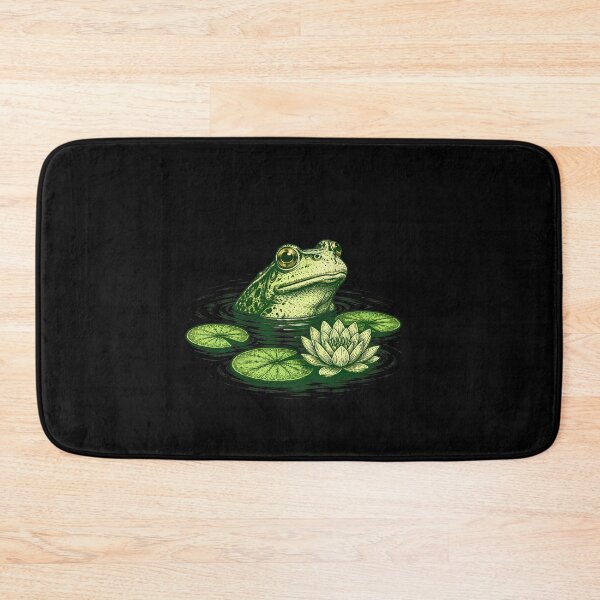 Item preview, Vintage Frog Pond Nature Illustration Frog Lover Botanical Water Lily designed and sold by BuncoHearas.