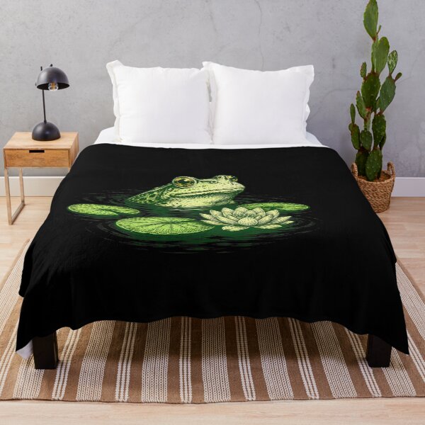 Item preview, Vintage Frog Pond Nature Illustration Frog Lover Botanical Water Lily designed and sold by BuncoHearas.