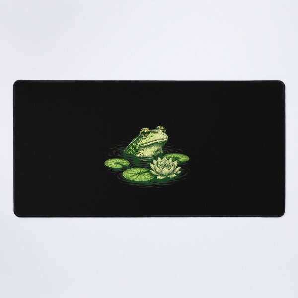 Item preview, Vintage Frog Pond Nature Illustration Frog Lover Botanical Water Lily designed and sold by BuncoHearas.