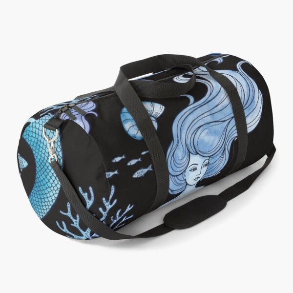 Item preview, Blue Sirens Deep Ocean Mermaids Line Art Watercolor designed and sold by robertronda1.