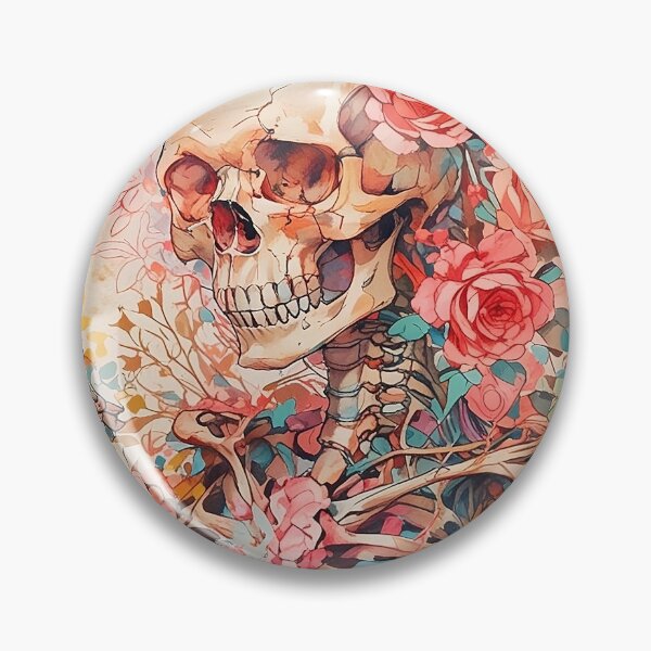 Item preview, Skeleton with Flowers Gothic Floral Skull Art designed and sold by Glitchart66.
