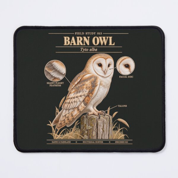 Item preview, Barn Owl Scientific Illustration Natural History Field Study designed and sold by CalmCapy Co.