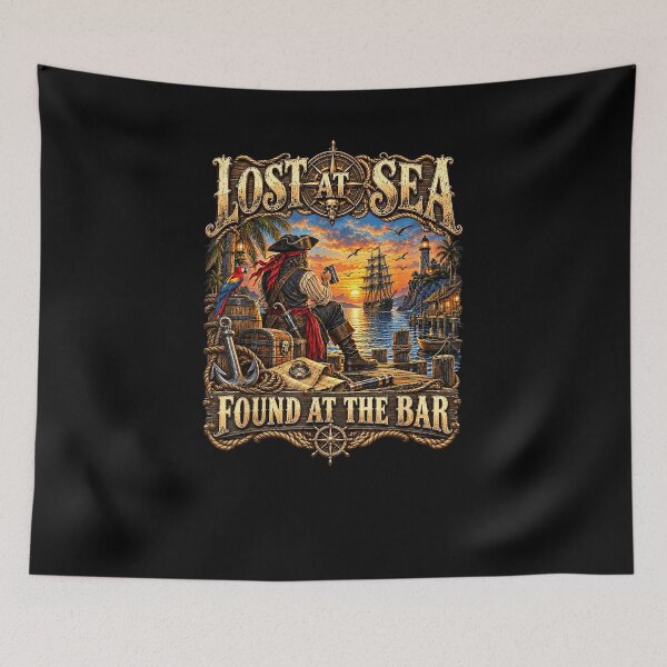 Item preview, Lost At Sea Found At The Bar Funny Cruise Sarcastic Humor designed and sold by marlo-quade.
