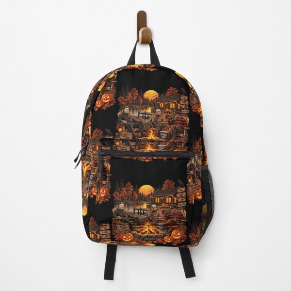 Item preview, Autumn Lake Campfire Slasher Crew Spooky Halloween Design designed and sold by DevilMayCrySh.