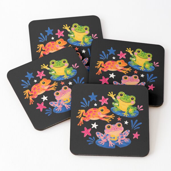 Item preview, Cute Colorful Frogs Kawaii Frog Lover Whimsical Frog Art designed and sold by BuncoHearas.