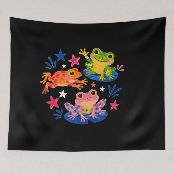 Item preview, Cute Colorful Frogs Kawaii Frog Lover Whimsical Frog Art designed and sold by BuncoHearas.