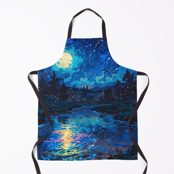 Item preview, River and Stars Surreal Night Landscape Art designed and sold by Glitchart66.