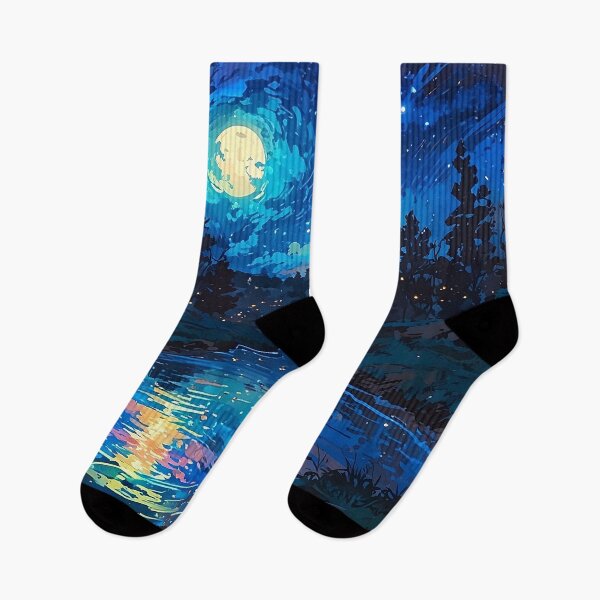 Item preview, River and Stars Surreal Night Landscape Art designed and sold by Glitchart66.