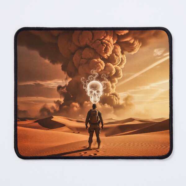 Item preview, The Skull in the Storm – Surreal Desert Fantasy Art designed and sold by Marcu Ioachim.