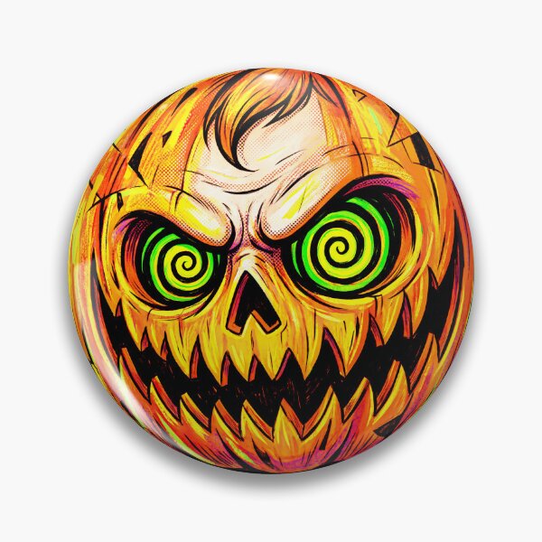 Artikelvorschau, Gruselig-süßer Halloween-Junge mit Kürbiskopf und verrücktem Grinsen entworfen und verkauft von QQQueen.