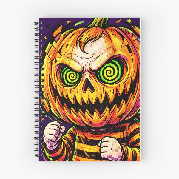 Item preview, Creepy Cute Halloween Pumpkin Head Boy With Crazy Smile designed and sold by QQQueen.