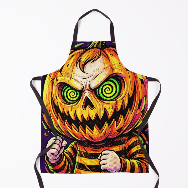 Item preview, Creepy Cute Halloween Pumpkin Head Boy With Crazy Smile designed and sold by QQQueen.