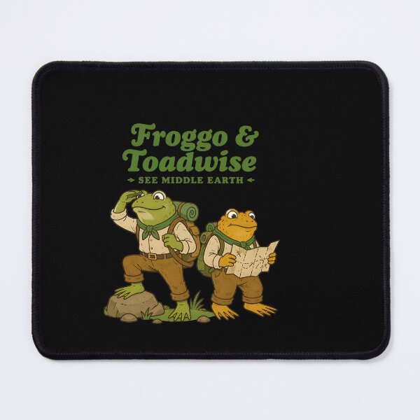 Item preview, Froggo & Toadwise Adventure Funny Frog Hiking Vintage Cartoon designed and sold by BuncoHearas.