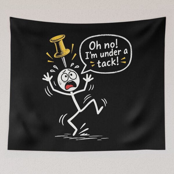 Item preview, Oh No, I'm Under a Tack Push Pin Pun Humor designed and sold by roni-harbor.