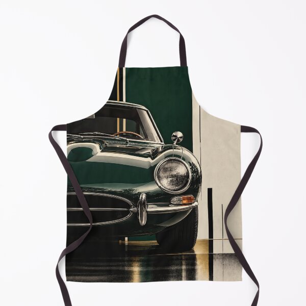 Item preview, Classic green car parked in a modern garage with colored walls designed and sold by Jerhus.