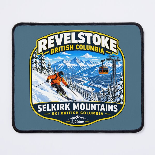 Item preview, Revelstoke Canada British Columbia Skiing Ski Sticker TShirt 01 designed and sold by OuterShellUK.