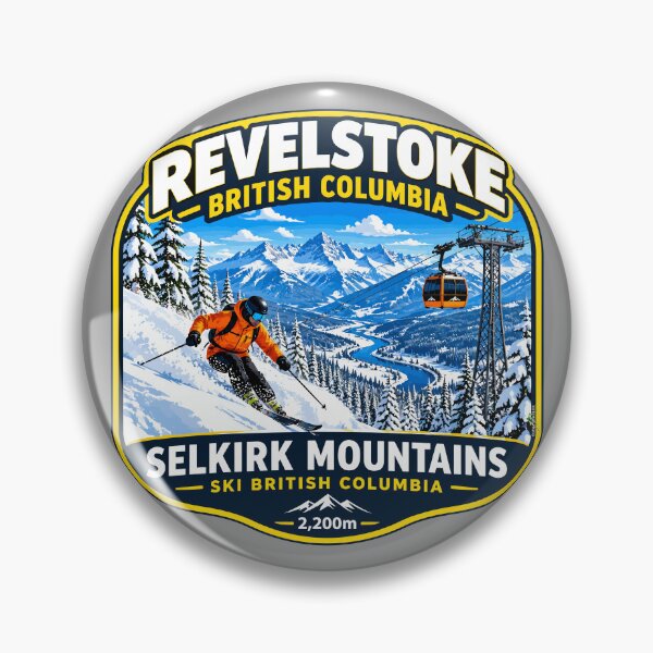 Item preview, Revelstoke Canada British Columbia Skiing Ski Sticker TShirt 01 designed and sold by OuterShellUK.