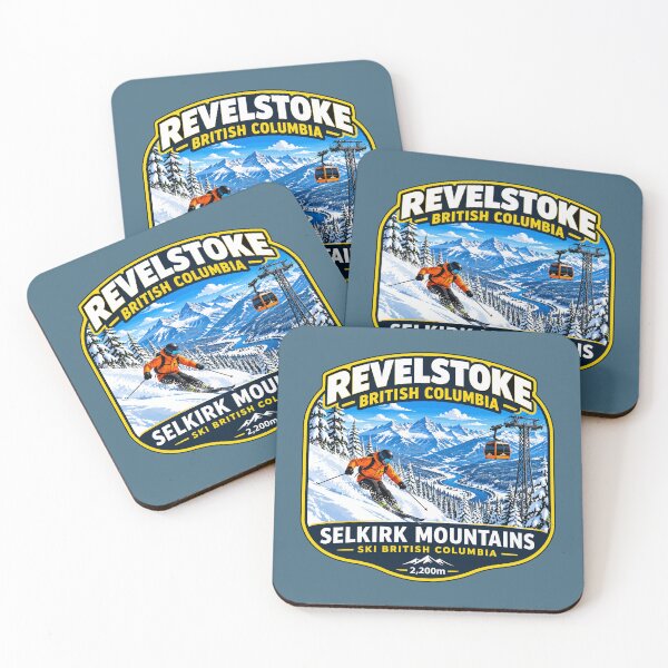 Item preview, Revelstoke Canada British Columbia Skiing Ski Sticker TShirt 01 designed and sold by OuterShellUK.