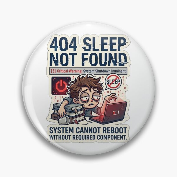 Item preview, Error 404 Sleep Not Found Funny Tech & Insomnia Sticker designed and sold by noor-store21.