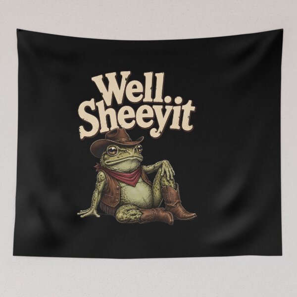 Item preview, Well Shoot Cowboy Frog Funny Western Frog Lover Vintage Western designed and sold by BuncoHearas.