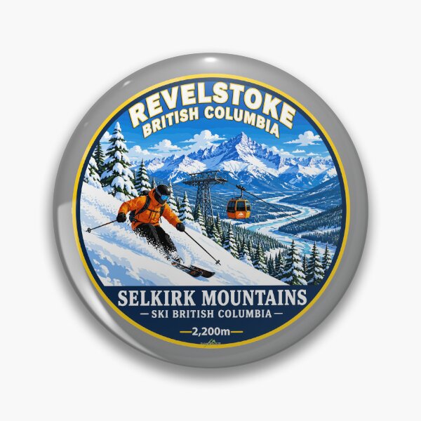 Item preview, Revelstoke Canada British Columbia Skiing Ski Sticker TShirt 02 designed and sold by OuterShellUK.