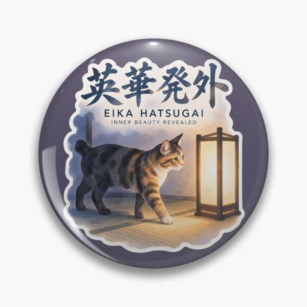 Item preview, Eika Hatsugai 英華発外 Japanese Cat Sticker – Let Your Inner Brilliance Shine designed and sold by KOTOWA.