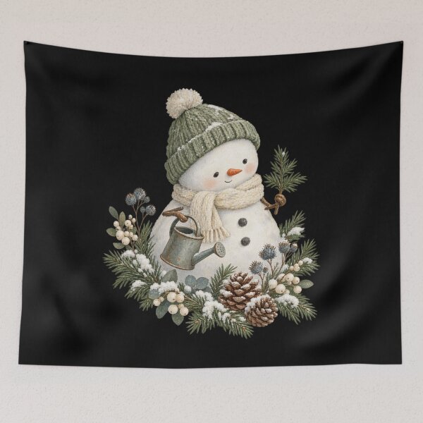 Item preview, Little Snow Gardener Botanical Snowman Christmas  designed and sold by PhylonBoxx.